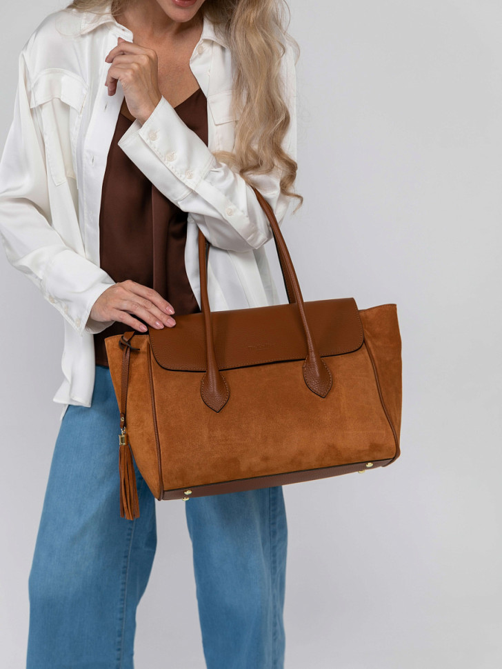 Женская сумка Dr.Koffer из натуральной кожи коричневая фото 1 &mdash; Интернет-магазин "BAGSTAR"