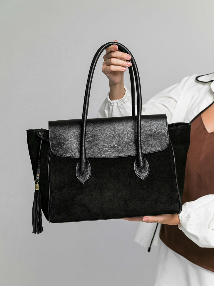 Женская сумка Dr.Koffer из натуральной кожи черный фото 1 &mdash; Интернет-магазин "BAGSTAR"