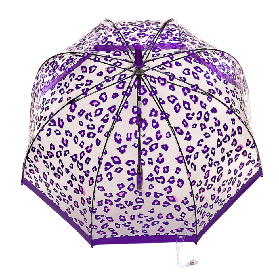 L042-4426 PurpleLeopard (Фиолетовый леопард) Зонт женский трость Fulton фото 1 — Интернет-магазин "BAGSTAR"