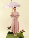 L908-3211 PalePinkKensington (Звезда розовая) Зонт женский трость Fulton фото 4 &mdash; Интернет-магазин "BAGSTAR"