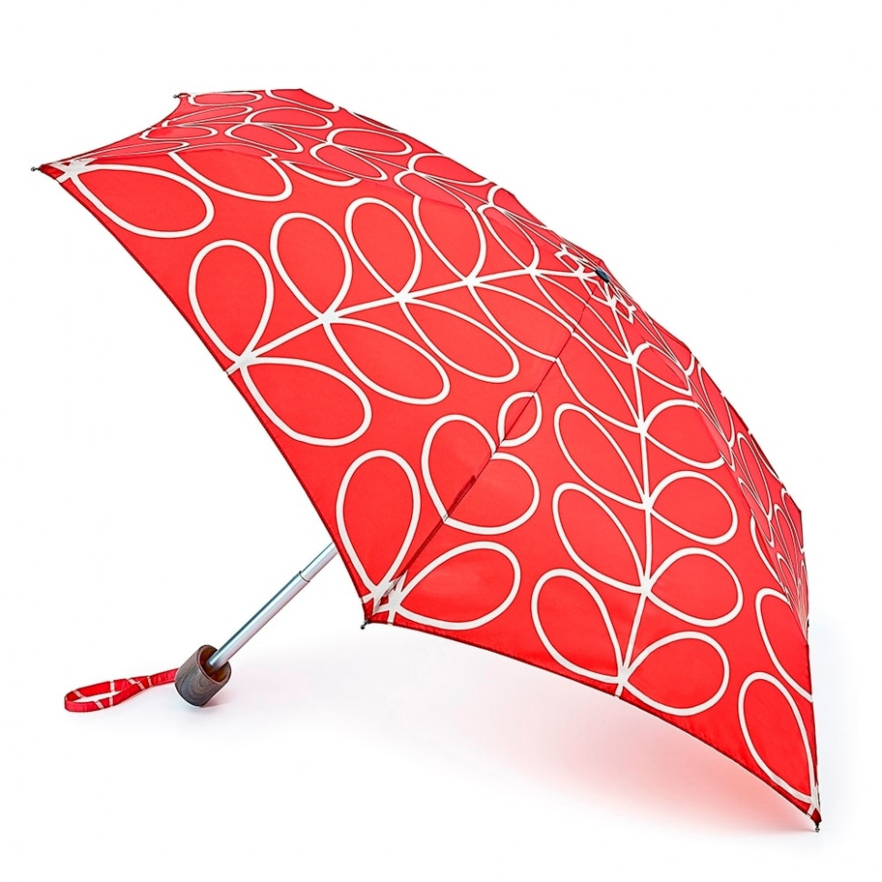 L744-3116 LargeLinearLeafRed (Листья) Зонт женский механика Orla Kiely Fulton фото 1 — Интернет-магазин "BAGSTAR"