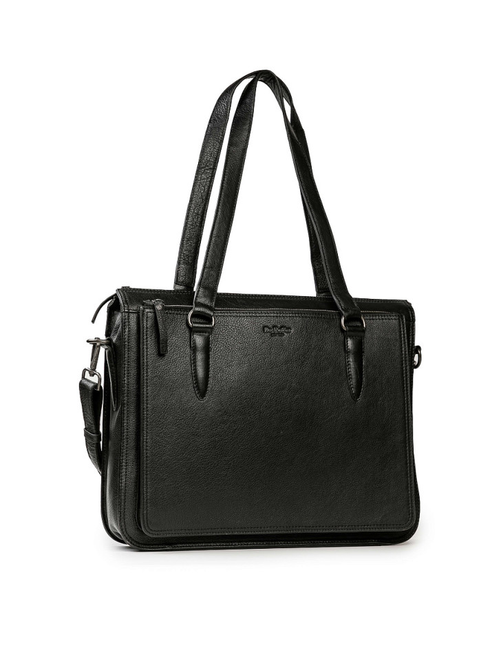 Черная сумка через плечо Dr.Koffer W620141-133-04 с защитой для ноутбука фото 1 &mdash; Интернет-магазин "BAGSTAR"