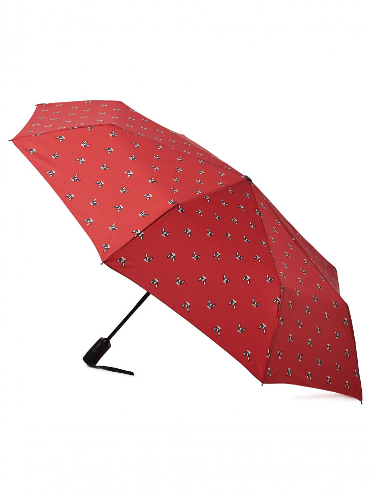 Q25816 (Собачки на красном) Зонт женский автомат Henry Backer фото 1 &mdash; Интернет-магазин "BAGSTAR"