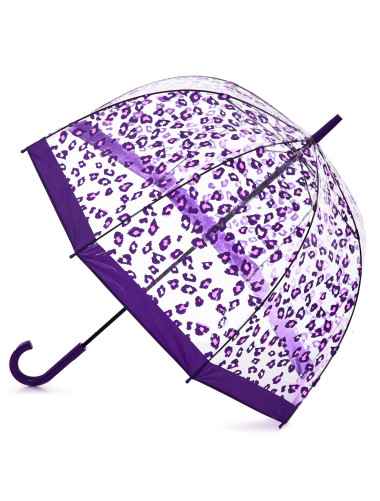 L042-4426 PurpleLeopard (Фиолетовый леопард) Зонт женский трость Fulton &mdash; Интернет-магазин "BAGSTAR"