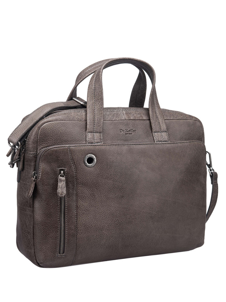 Сумка для документов M402979-244-77 Dr.Koffer из натуральной кожи серая фото 1 &mdash; Интернет-магазин "BAGSTAR"