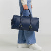 Синяя дорожная сумка из натуральной кожи Dr. Koffer 8026S-60 фото 2 — Интернет-магазин "BAGSTAR"