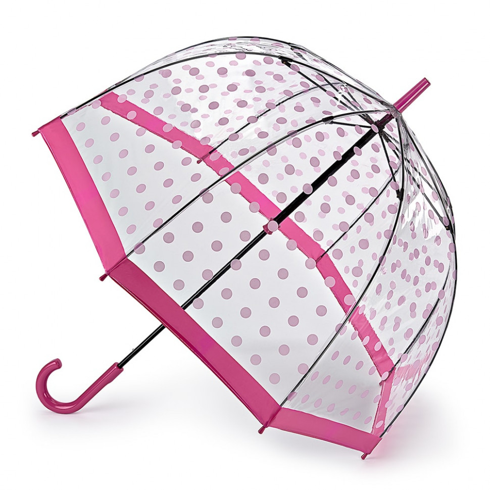 L042-3388 PinkPolkaDot (Розовый горошек) Зонт женский трость Fulton фото 1 — Интернет-магазин "BAGSTAR"