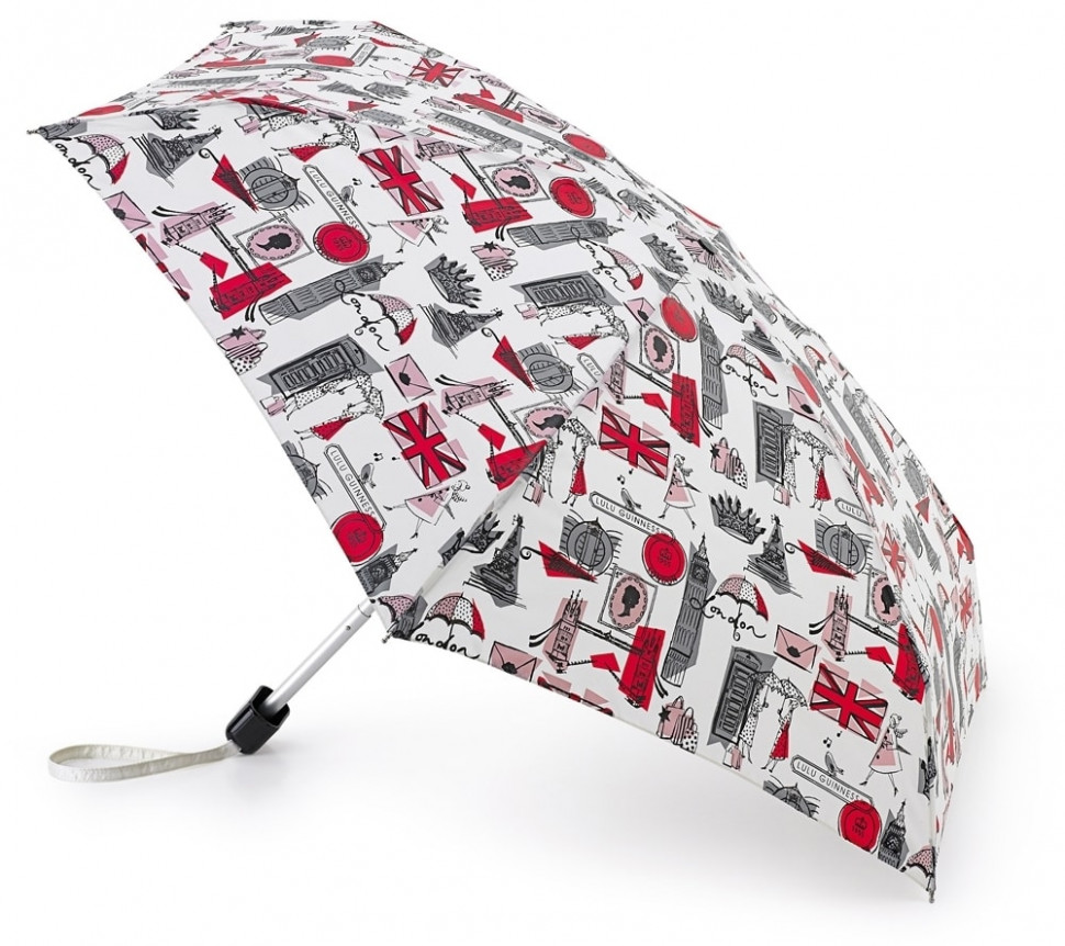 L717-2551 LondonPrintGrey (Лондон) Зонт женский механика Lulu Guinness Fulton фото 1 — Интернет-магазин "BAGSTAR"