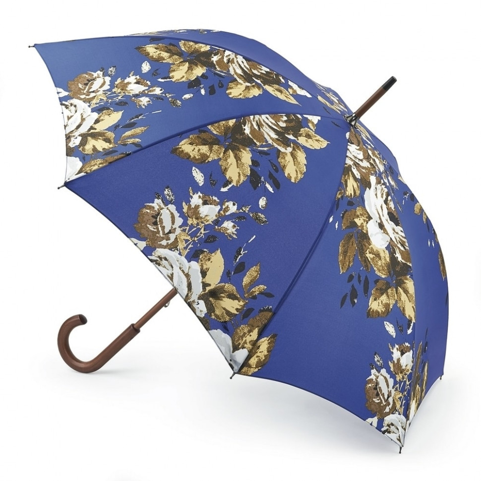 L056-2638 AntiqueRoseBlue (Розы) Зонт женский трость Fulton фото 1 — Интернет-магазин "BAGSTAR"