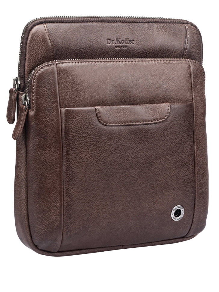 Сумка через плечо Dr.Koffer M402970-244-09 из натуральной кожи коричневая фото 1 &mdash; Интернет-магазин "BAGSTAR"