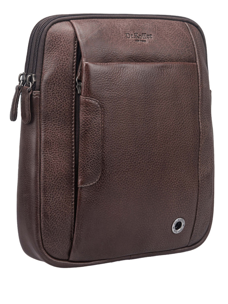 Сумка через плечо Dr.Koffer M402962-244-09 из натуральной кожи коричневая фото 1 &mdash; Интернет-магазин "BAGSTAR"