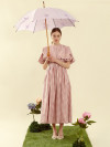 L908-3211 PalePinkKensington (Звезда розовая) Зонт женский трость Fulton фото 4 — Интернет-магазин "BAGSTAR"