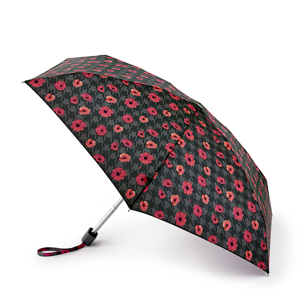 L501-4128 HoundStoothPoppy (Маки) Зонт женский механика Fulton фото 1 &mdash; Интернет-магазин "BAGSTAR"