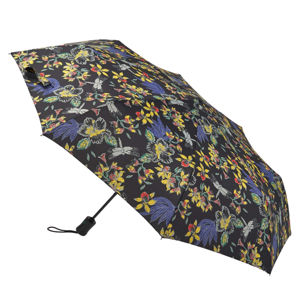 R348-4104 OrchidsBlack (Орхидеи) Зонт женский автомат Fulton фото 1 &mdash; Интернет-магазин "BAGSTAR"