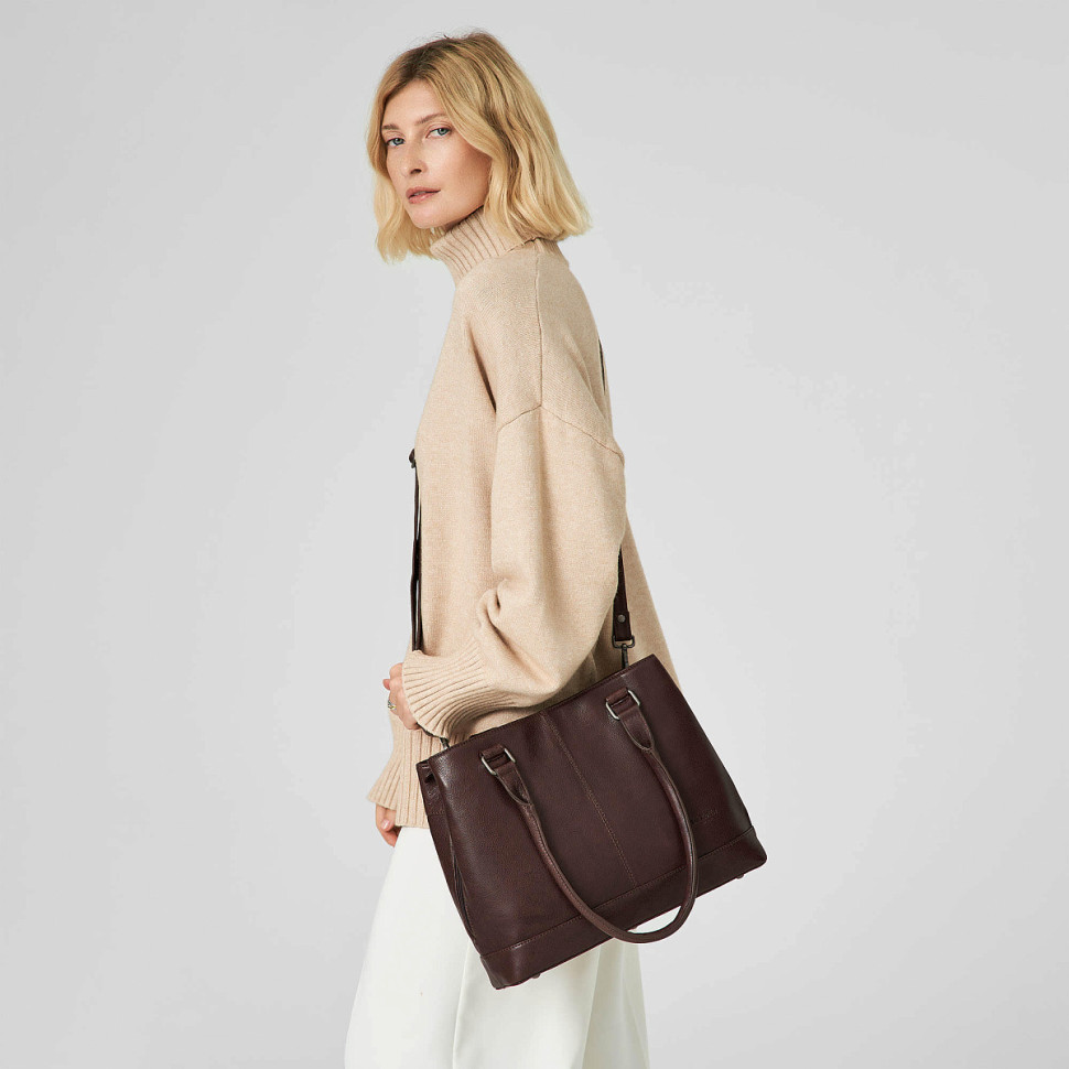 Женская сумка Dr.Koffer из натуральной кожи коричневая фото 1 &mdash; Интернет-магазин "BAGSTAR"