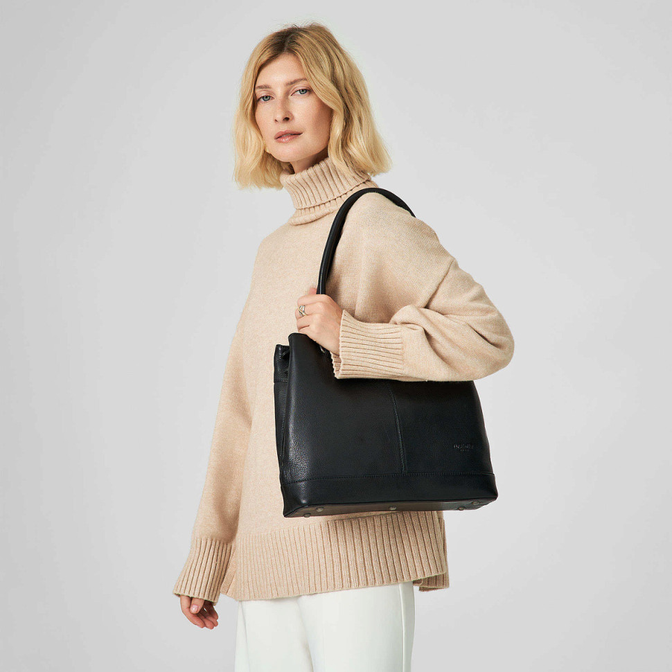 Женская сумка Dr.Koffer из натуральной кожи чёрная фото 1 &mdash; Интернет-магазин "BAGSTAR"