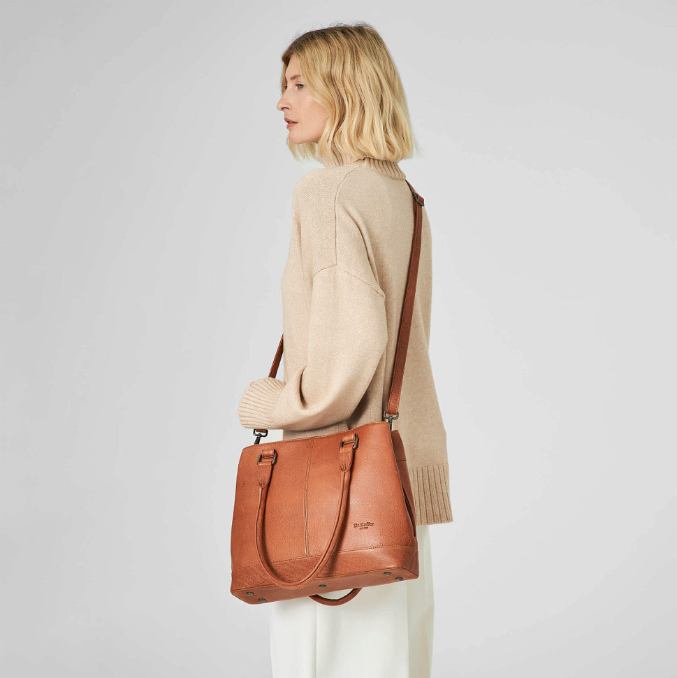 Женская сумка Dr.Koffer из натуральной кожи светло-коричневая  фото 1 &mdash; Интернет-магазин "BAGSTAR"