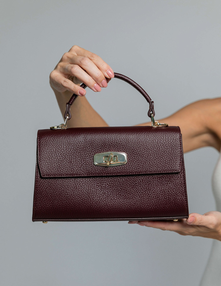 Женская сумка Dr.Koffer из натуральной кожи бордовая фото 1 &mdash; Интернет-магазин "BAGSTAR"